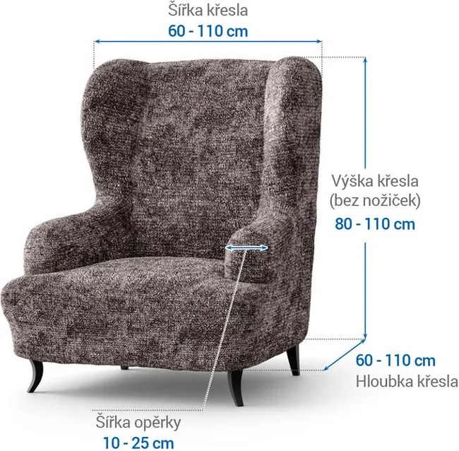 Gaico Huse bielastice MARMO maro fotoliu clasic (l. 60 - 110 cm)