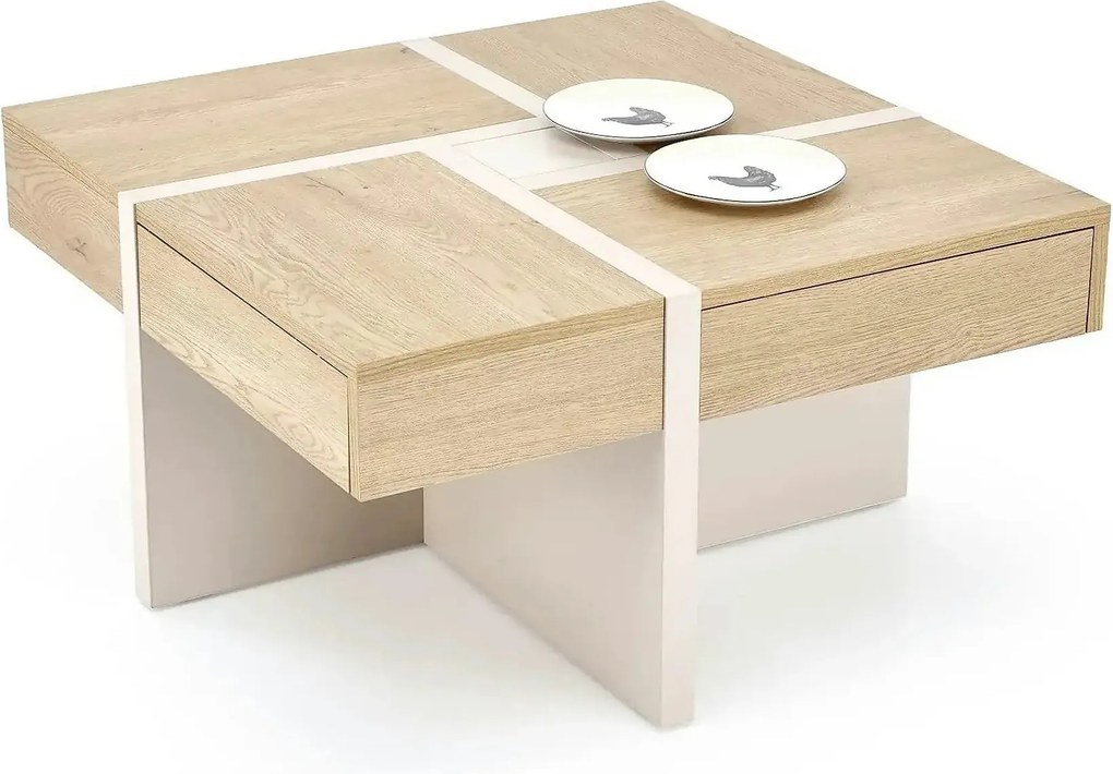 Masuta cafea SEVILLA S, stejar cremona/casmir, PAL, 80x80x43 cm