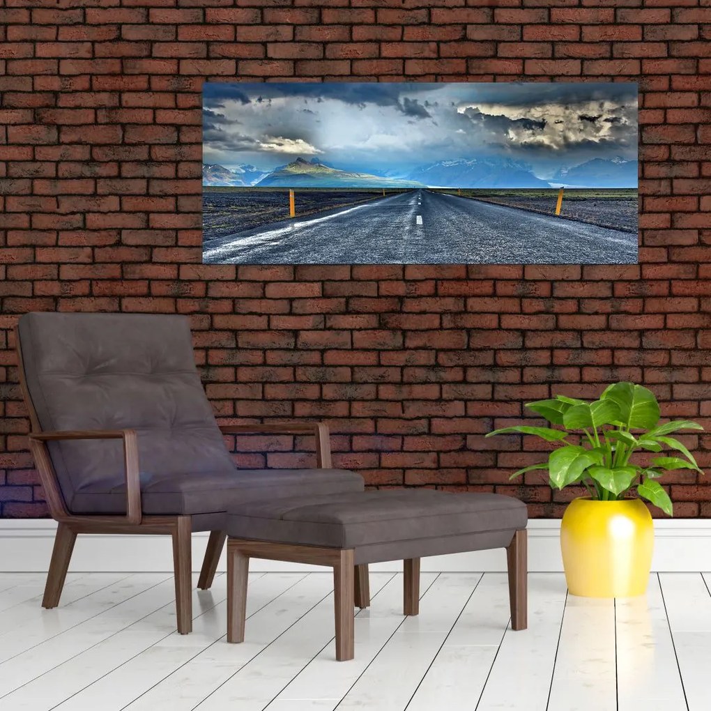 Tablou cu drum în furtună (120x50 cm)