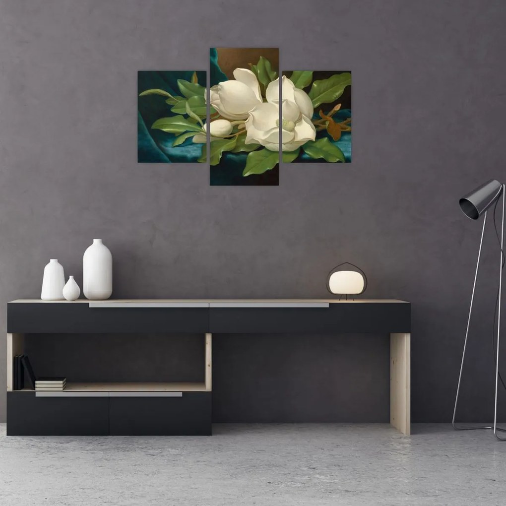 Tablou - Martin Johnson Heade, Giant Magnolias on a Blue Velvet Cloth, reproducere (90x60 cm)