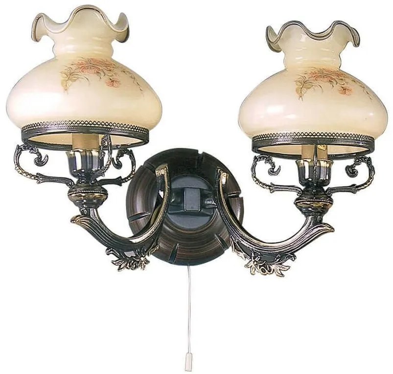 Aplica de perete design italian din alama cu lemn 2812