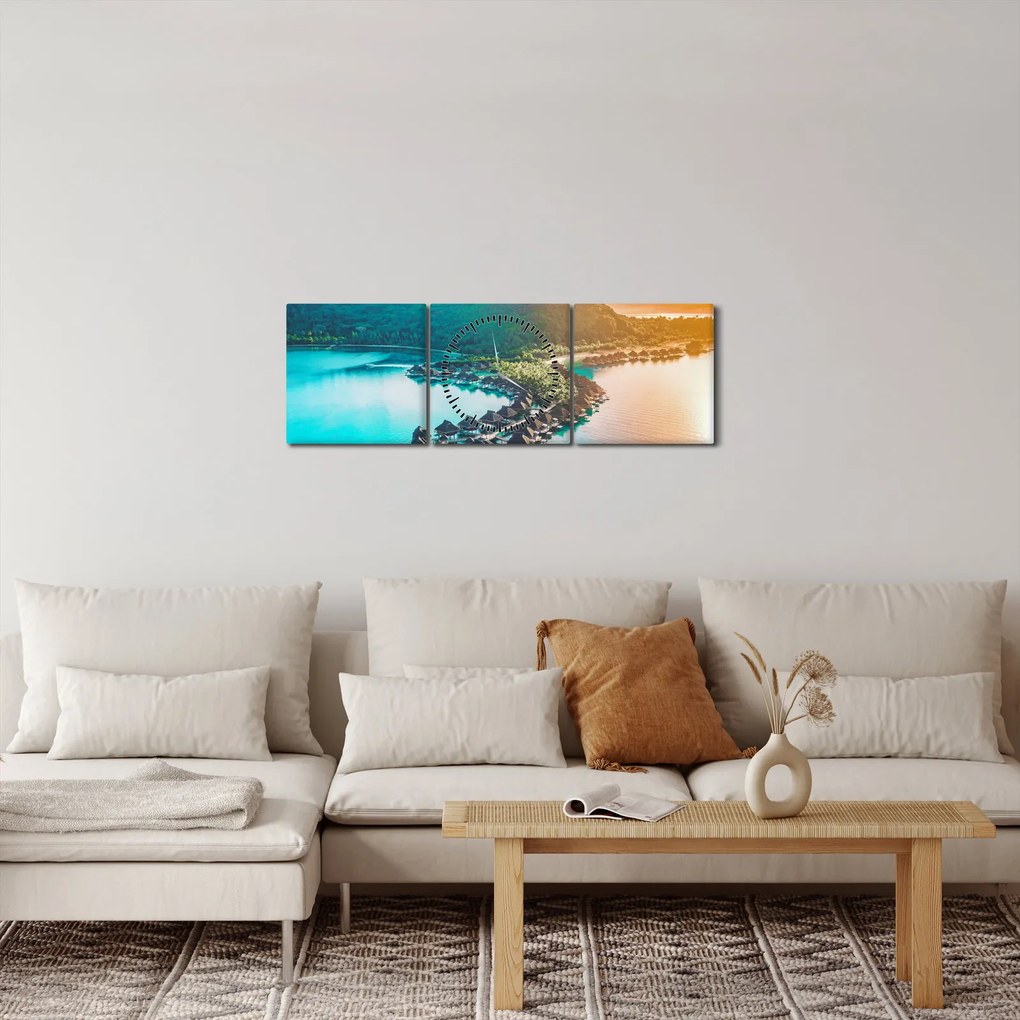 Tablou - Bora Bora (cu ceas) (90x30 cm)
