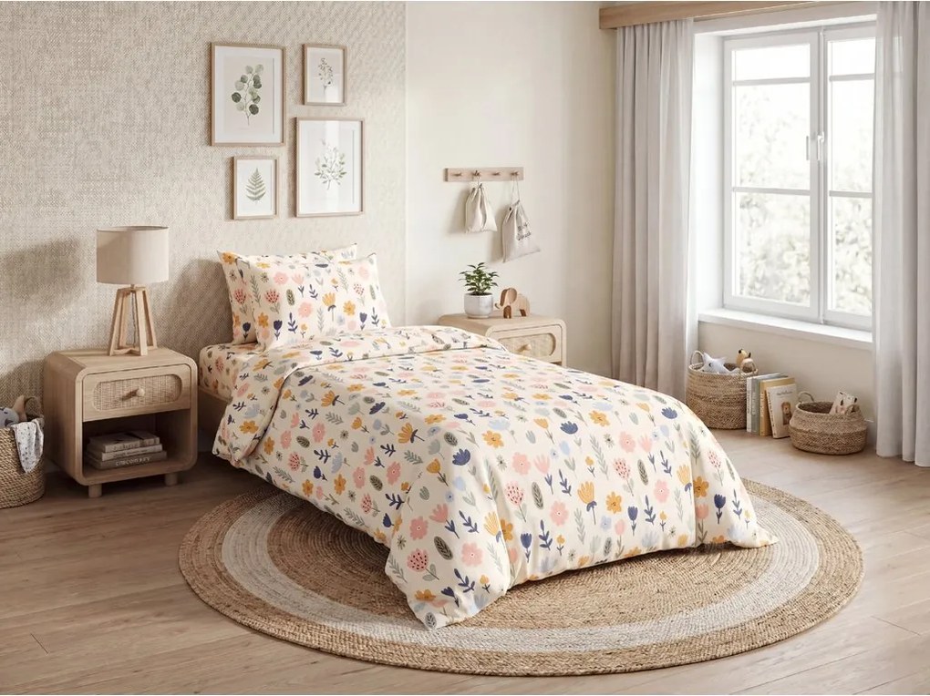 Lenjerie de pat din bumbac Renforce FLORI DREAM colorate Dimensiune lenjerie de pat: 70 x 90 cm | 140 x 200 cm