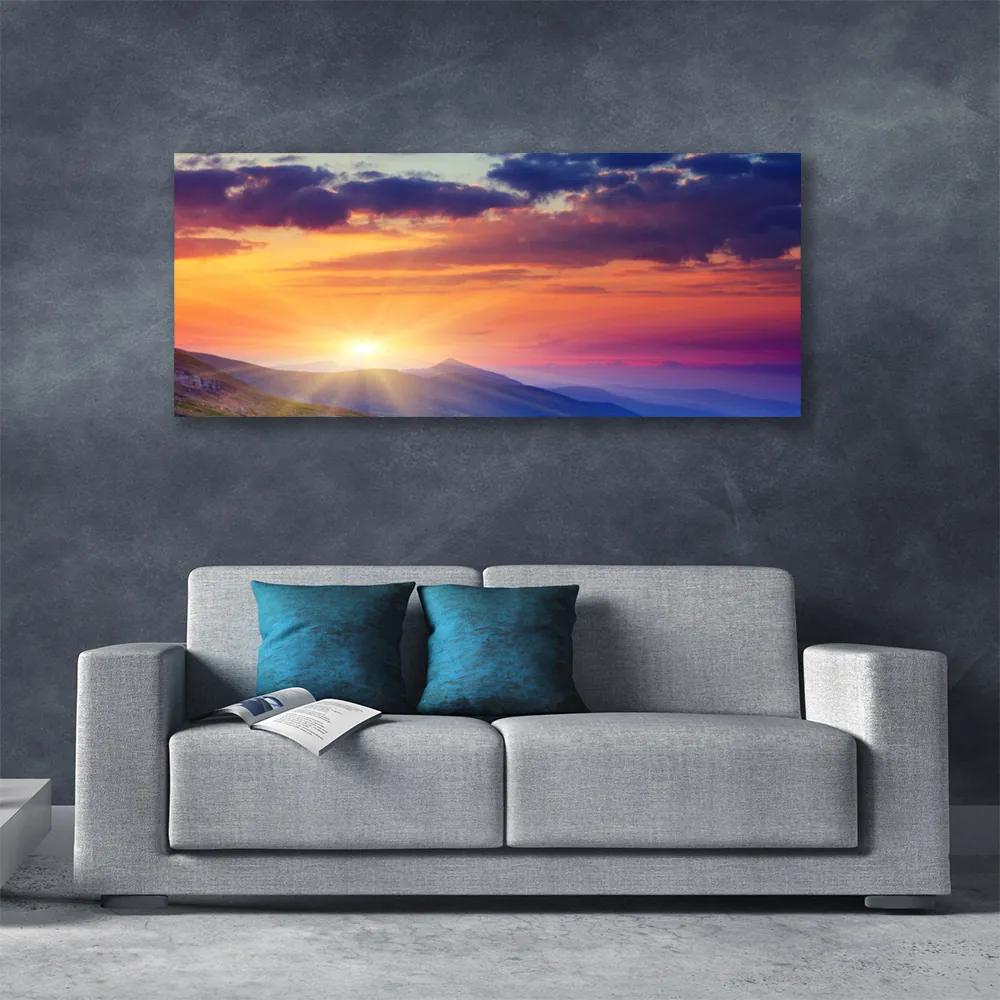 Tablou pe panza canvas Sun Munții Peisaj Multi