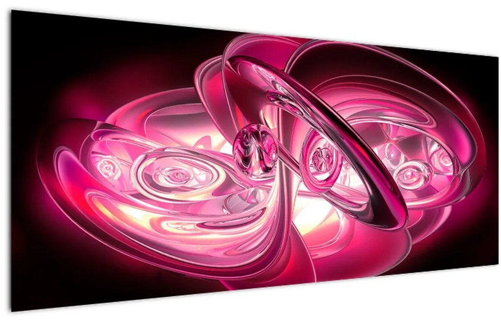 Tabloul cu fractali roz (120x50 cm)