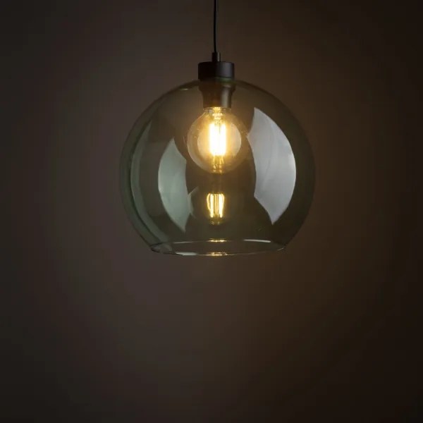 Pendul pe cablu CUBUS 1xE27/15W/230V negru/verde fumuriu