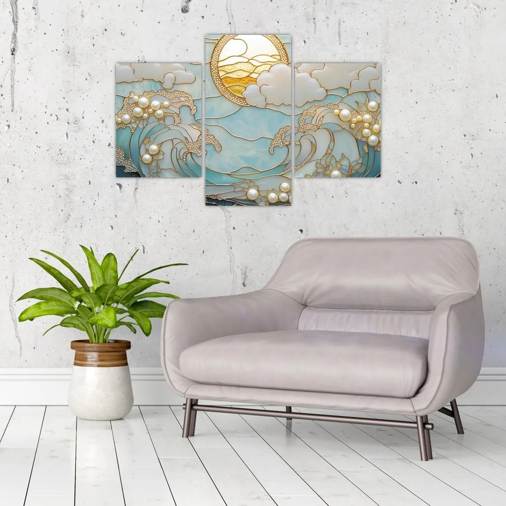 Tablou - Perle 3D în Ocean (90x60 cm)