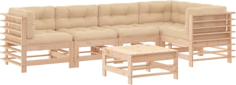 vidaXL Set mobilier relaxare de grădină & perne 6 piese lemn masiv pin