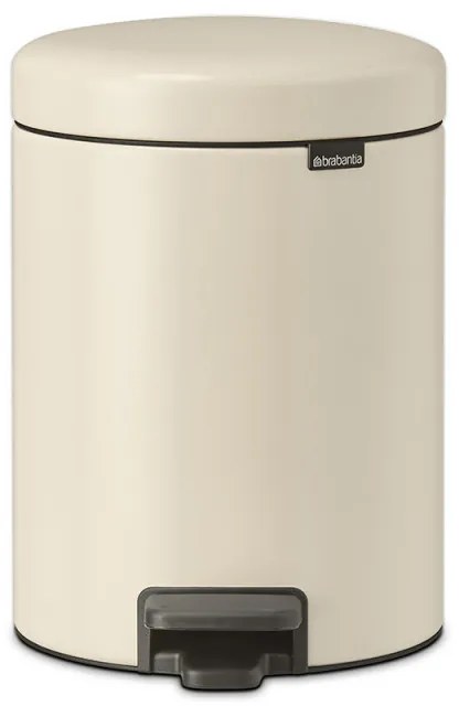 Cos de gunoi cu pedala Brabantia NewIcon 1005527, 5 L, Inchidere lina, Baza antiderapanta, Bej