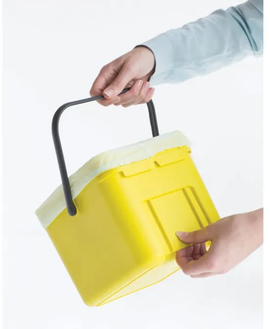 Cos de gunoi colectare selectiva Brabantia Sort&Go 648974, 6 l, Maner, Montabil pe perete, Gri inchis