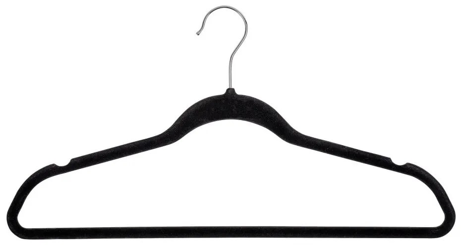 Set 5 umerașe din plastic pentru haine Wenko Flocking, negru