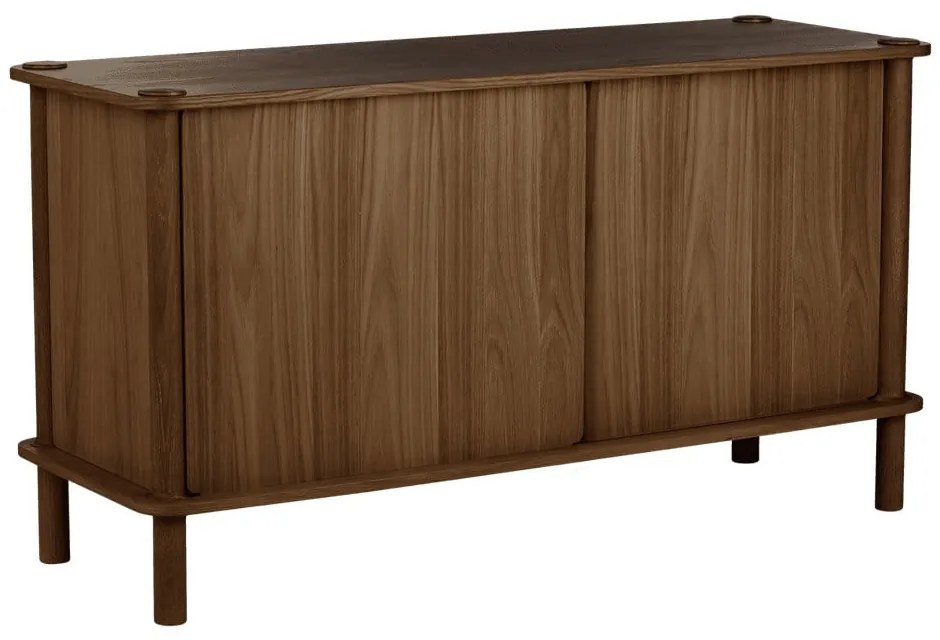 Comodă maro din lemn de stejar cu ușă glisantă 135x73,5x48 cm Italic – UMAGE