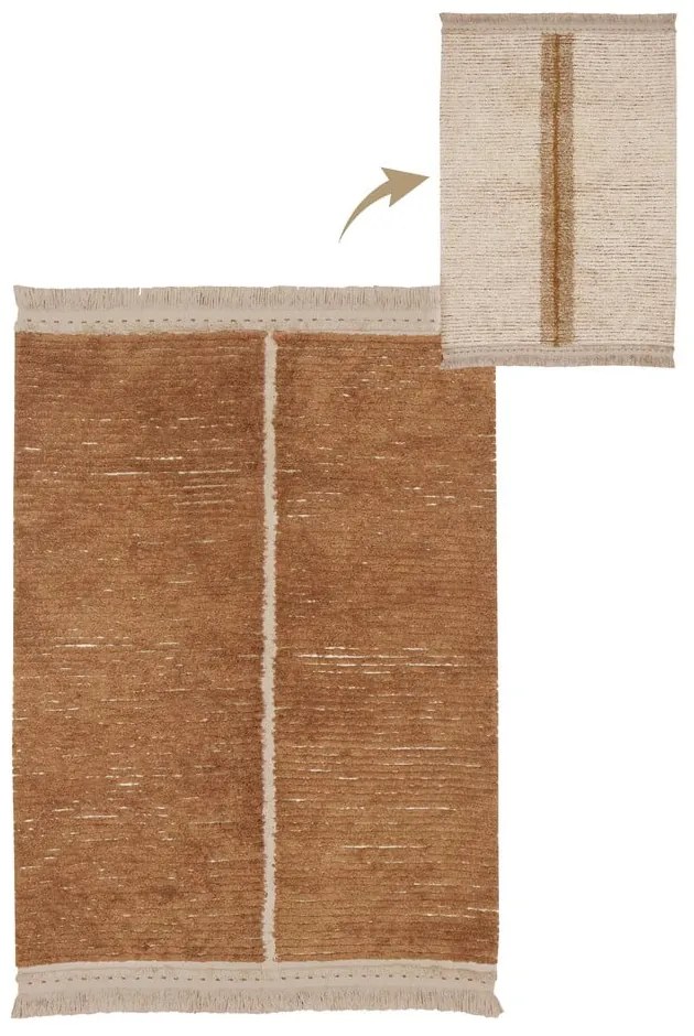 Covor cărămiziu/bej din bumbac 140x200 cm Duetto Toffee – Lorena Canals