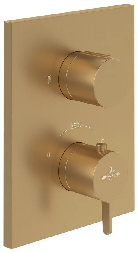 Baterie dus incastrata Villeroy&Boch Conum termostatata auriu periat fara corp ingropat