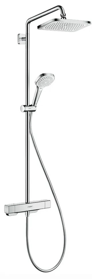 Set de dus Showerpipe cu termostat, 1 jet, crom Crom lucios
