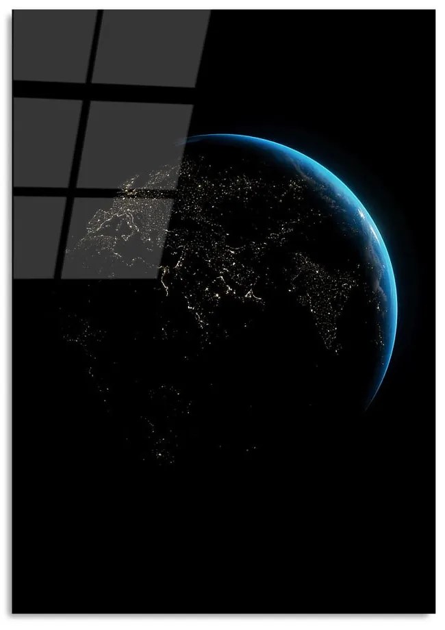 Tablou din sticlă 70x100 cm Earth – Wallity