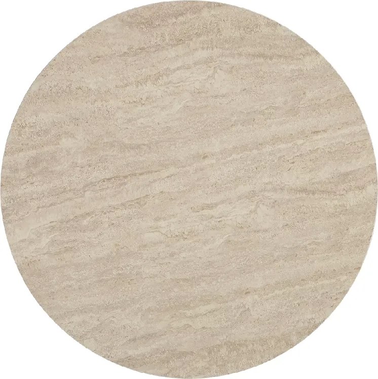 Masa rotunda de dining AMADEO cu blat ceramic 90x90 cm, bej