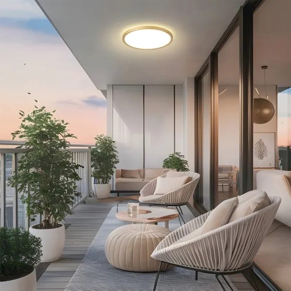 Brilagi - Lampă LED ULTRA SLIM pentru baie, 24W/230V, Ø 42 cm, auriu, IP54