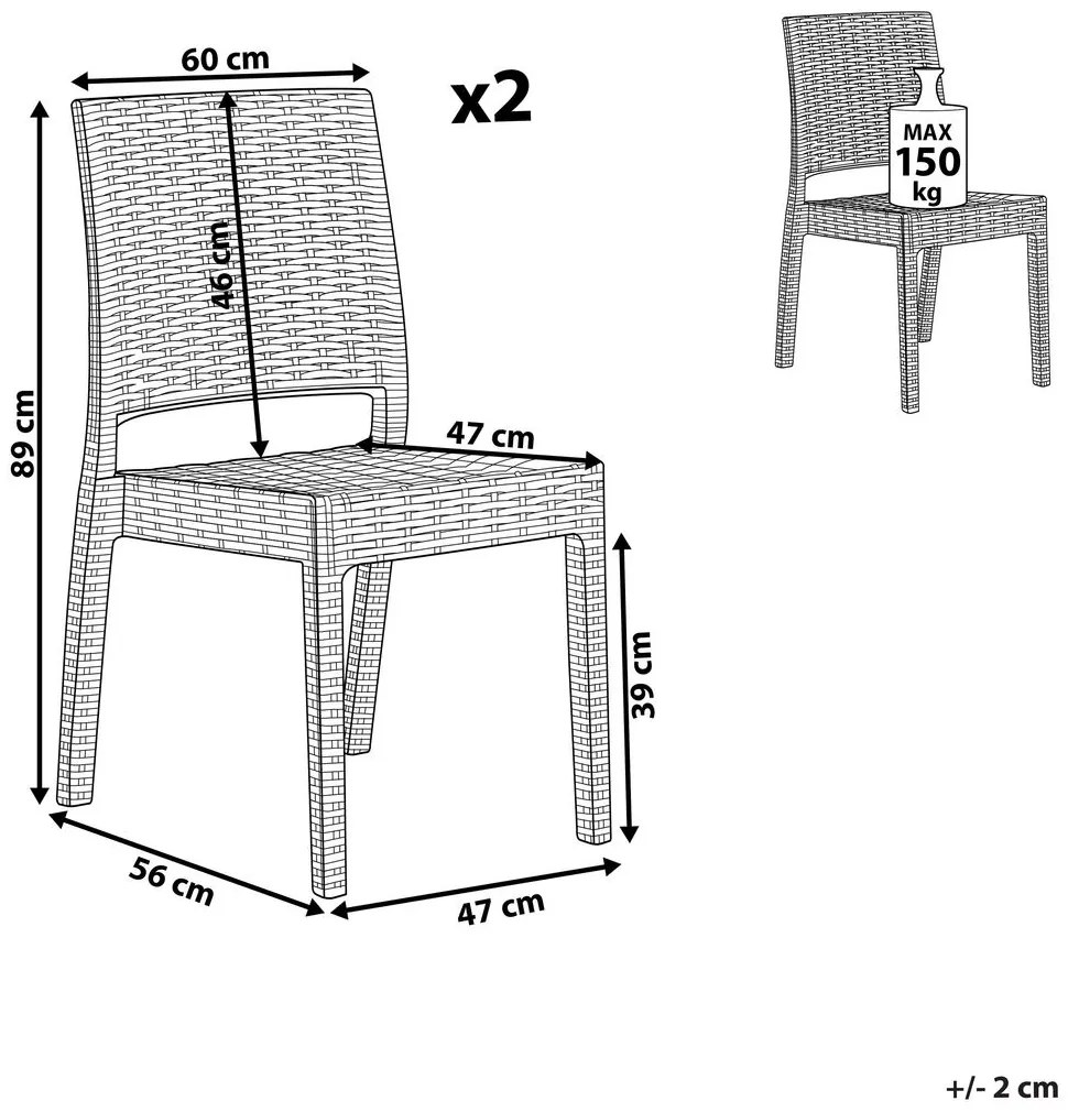 Set scaune 2 buc. Fossil (grafit). 1011527