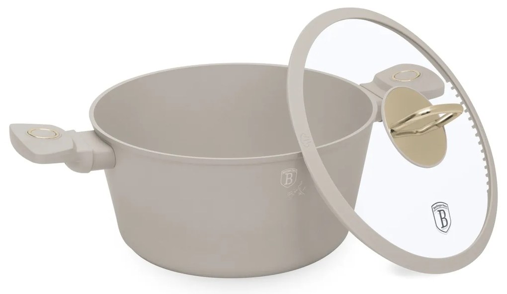 BerlingerHaus Cratiță cu suprafață din titan și capac Sahara 24 cm, 24 cm