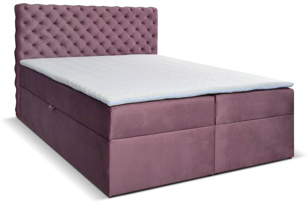 Pat matrimonial Boxspring 140 cm Orimis (roz). 1033229