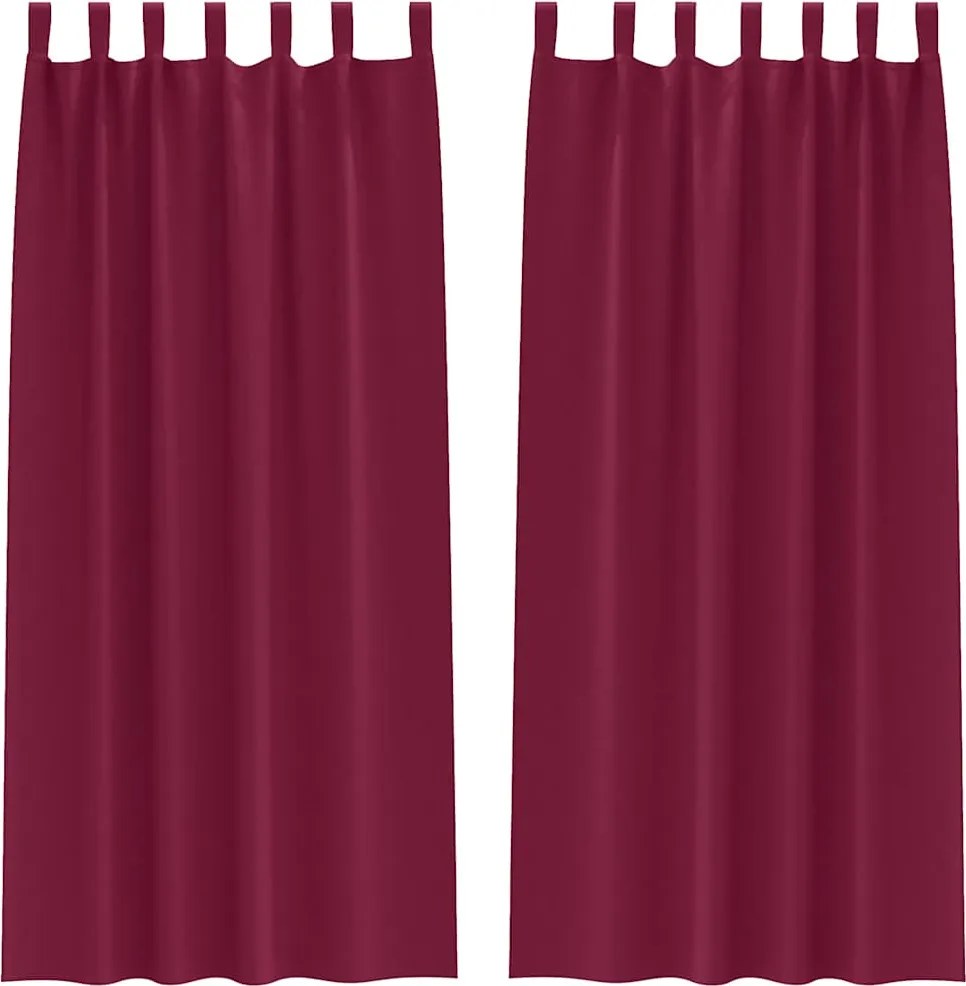 vidaXL Perdele Opaque cu Inel 2 pcs Roșu Vin 260 x 140 cm Poliester
