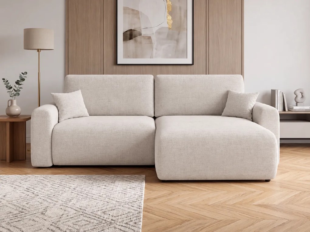 Coltar extensibil reversibil in forma de L NORDEN PAROS 250x140 cm, crem