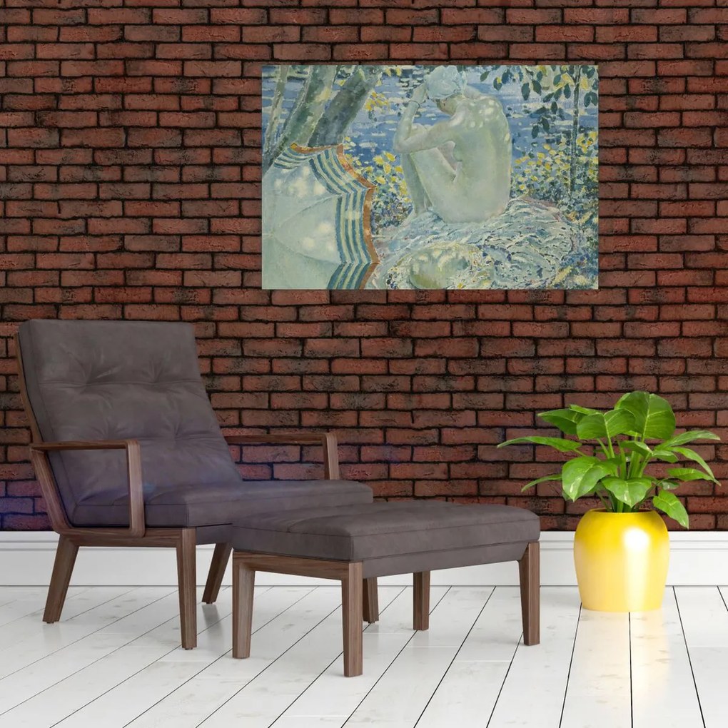 Tablou - Frederick Carl Frieseke, On the Bank, reproducere (90x60 cm)