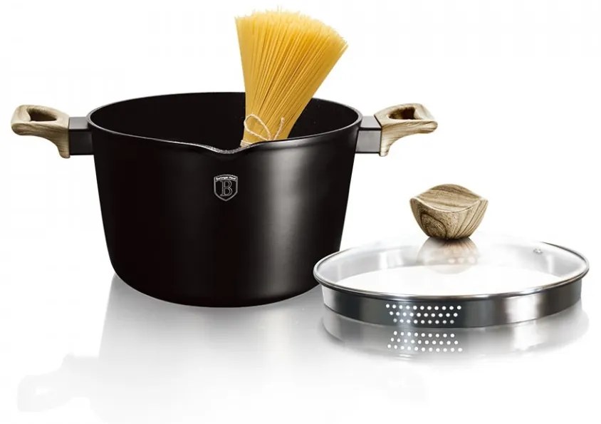 Oala cu capac pentru paste si orez 24 cm Ebony Maple Collection Berlinger Haus BH 1709
