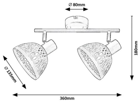 Spot RATTAN 2xE14/15W/230V ratan Rabalux 3134