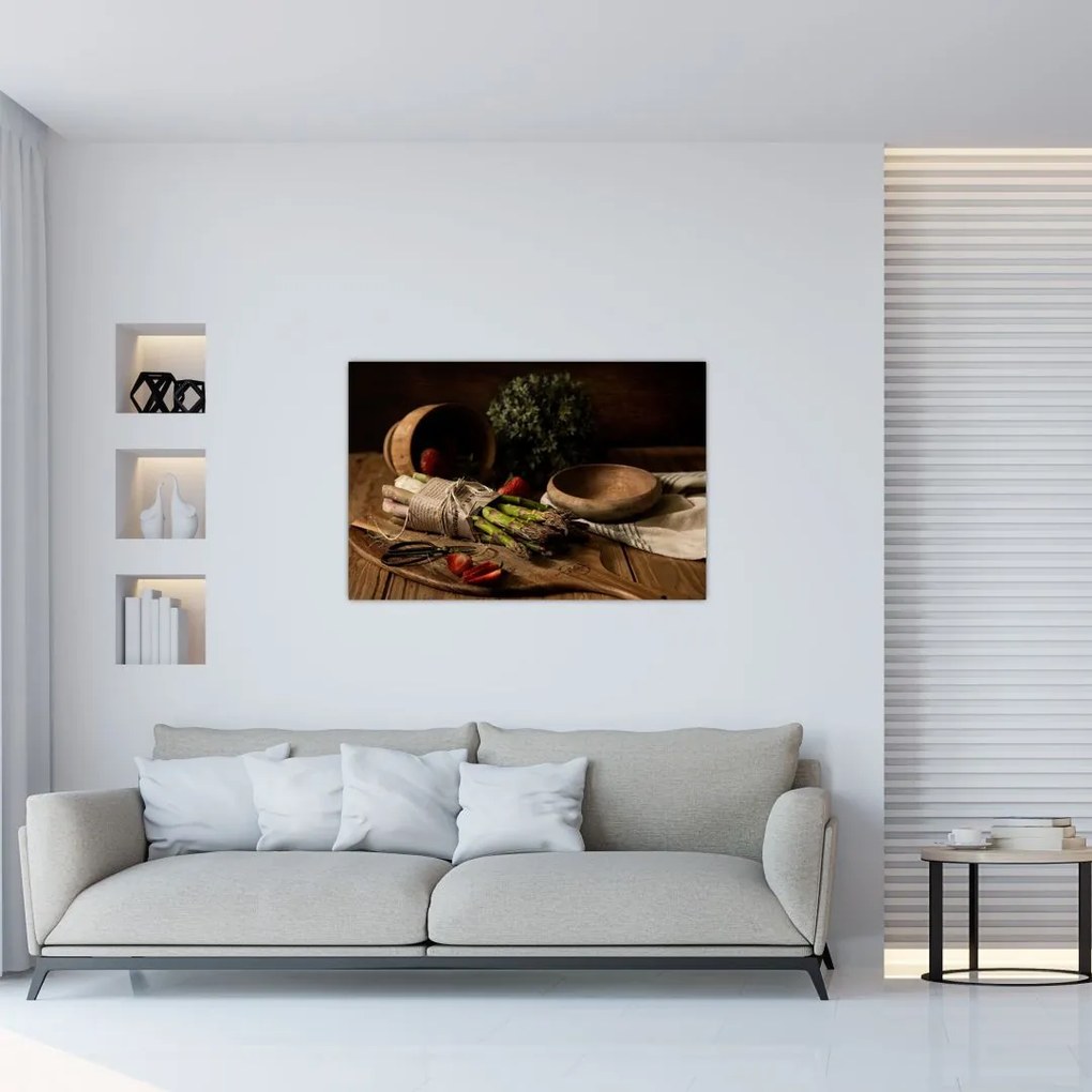 Tablou cu sparanghel pe masă (90x60 cm)