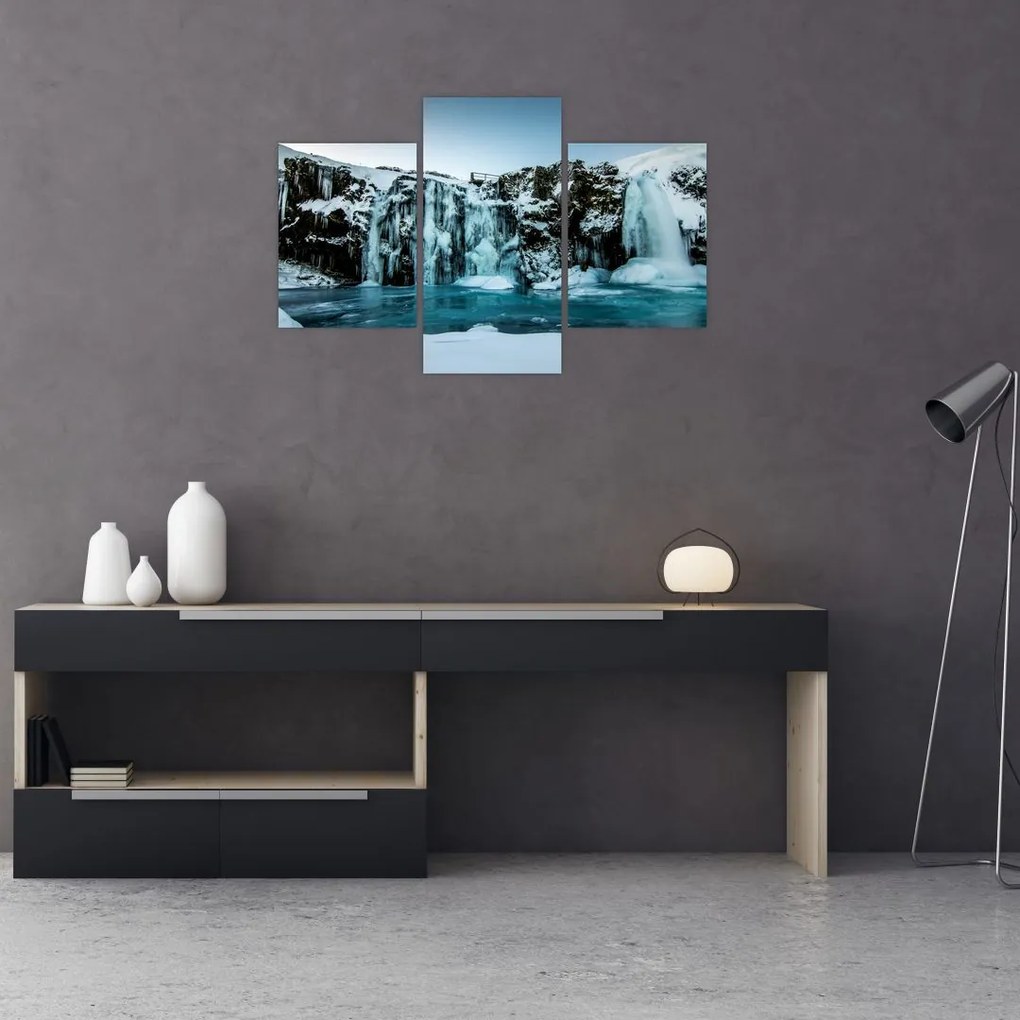 Tablou cu cascade înghețate (90x60 cm)
