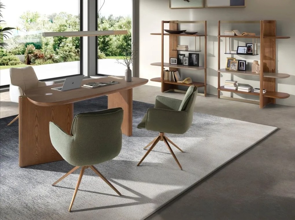 Raft dreapta modern din lemn furniruit Walnut