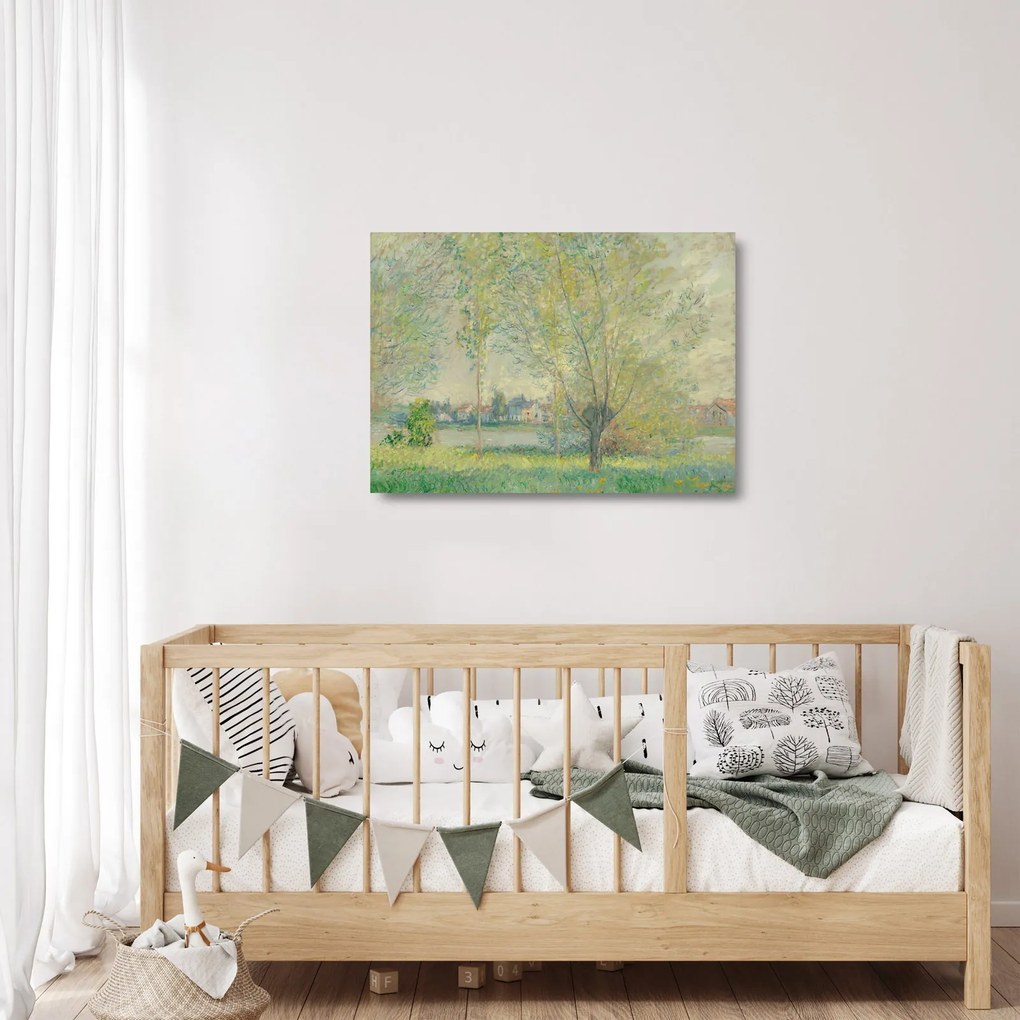 Tablou pe sticlă - Claude Monet, The Willows, reproducere (70x50 cm)