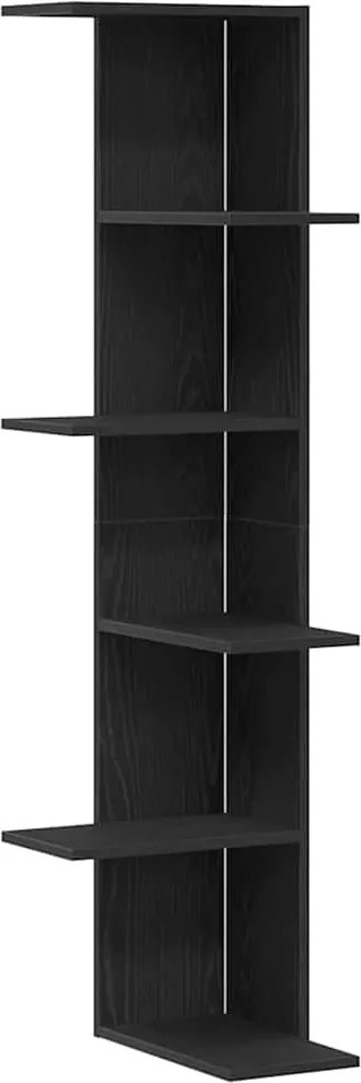 vidaXL Rafters colțar de perete Stejar Negru 36.5 x 36.5 x 140 cm