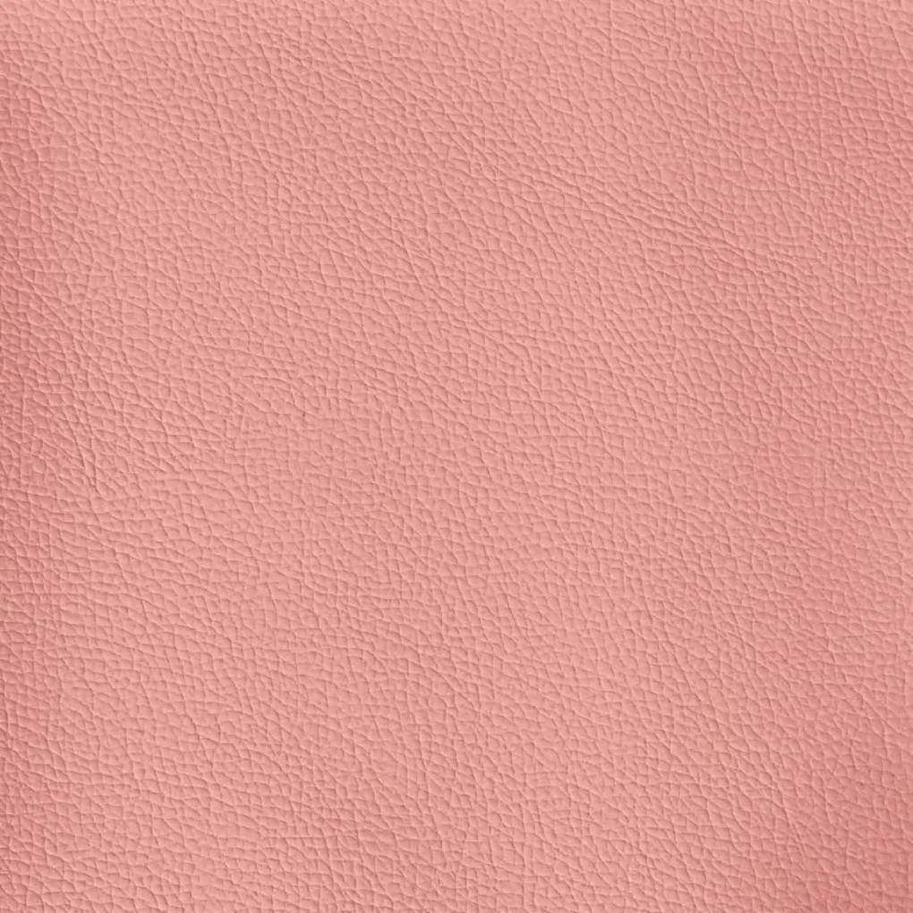 Fotoliu de birou rabatabil cu masaj, roz, piele ecologica