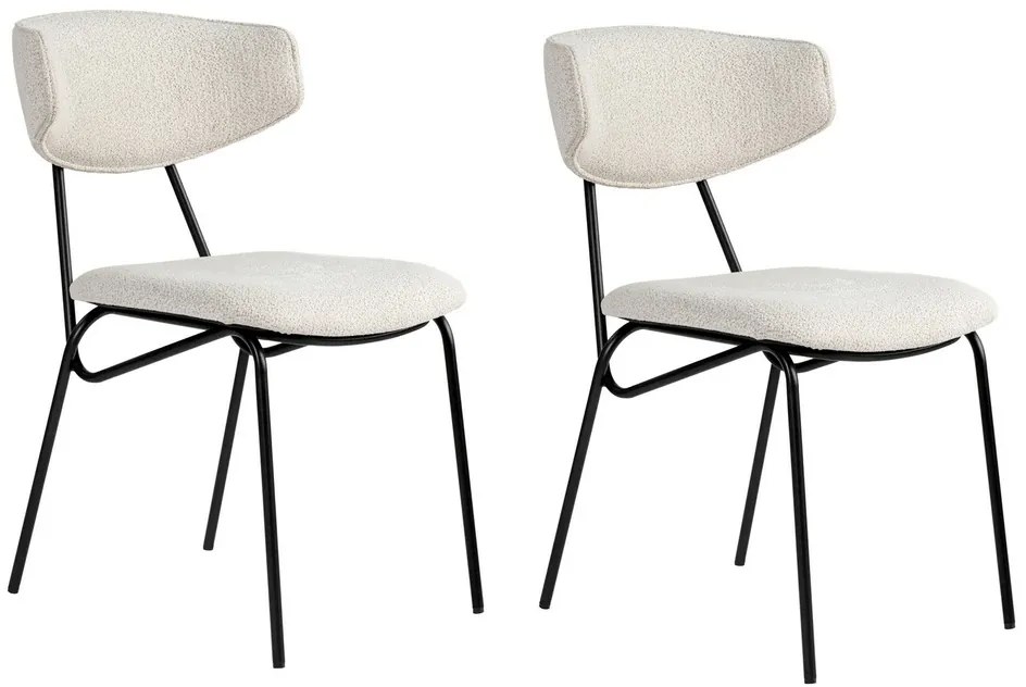 Set de scaune de sufragerie Nancy White and Black,2 buc.