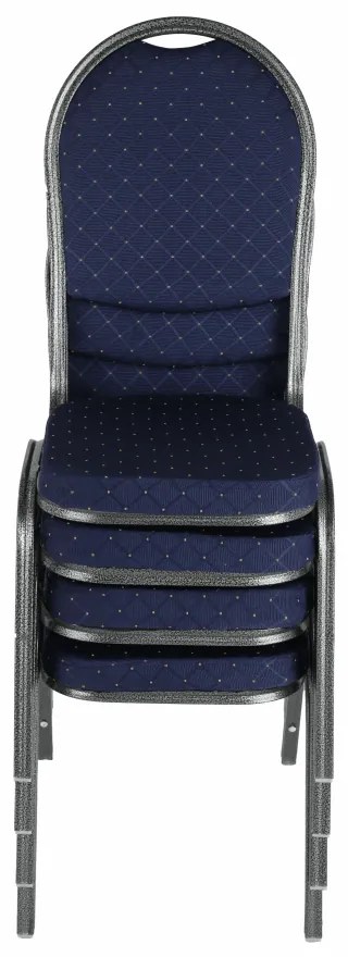 Scaun, rabatabil, textil albastru închis/gri cadru, JEFF 2 NEW