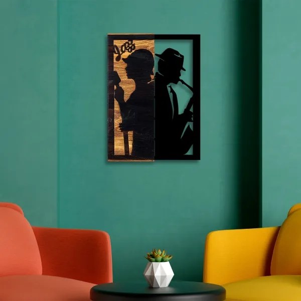 Decorațiune de perete 32x50 cm lemn/metal jazz