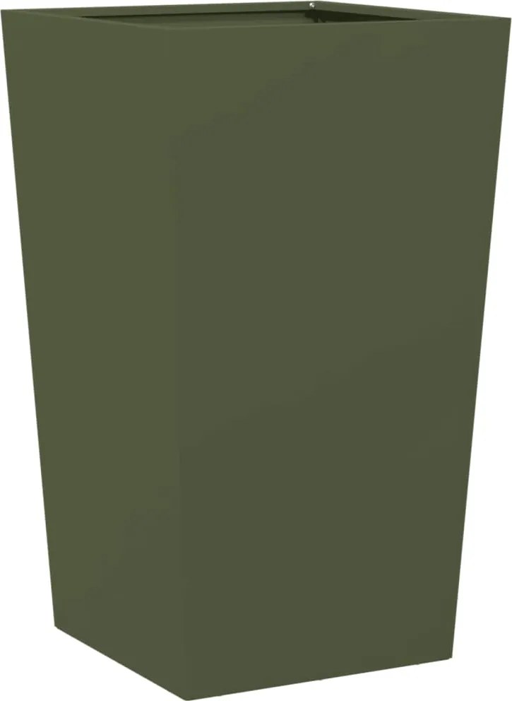 vidaXL Jardinieră de grădină, verde măsliniu, 45x45x75 cm, oțel