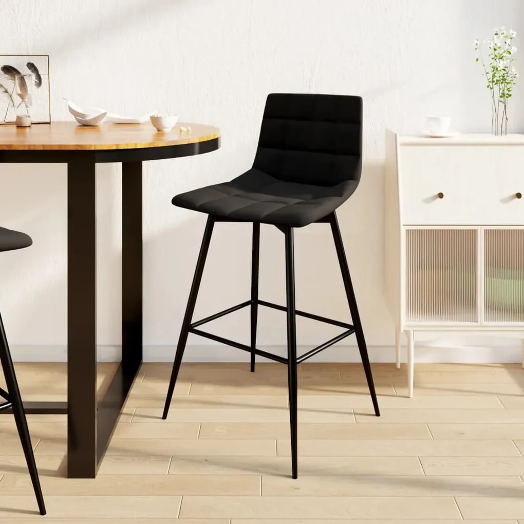 338603 vidaXL Scaun de bar, negru, catifea