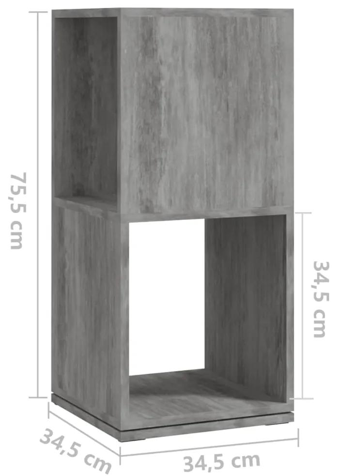 Dulap rotativ, gri beton, 34,5x34,5x147,5 cm, lemn prelucrat 1, Gri beton