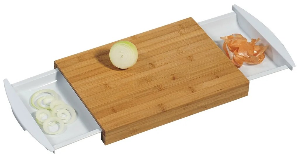 Kesper 58351 Placă de bambus cu tăviță, albă, 41 x25,5 x 4 cm