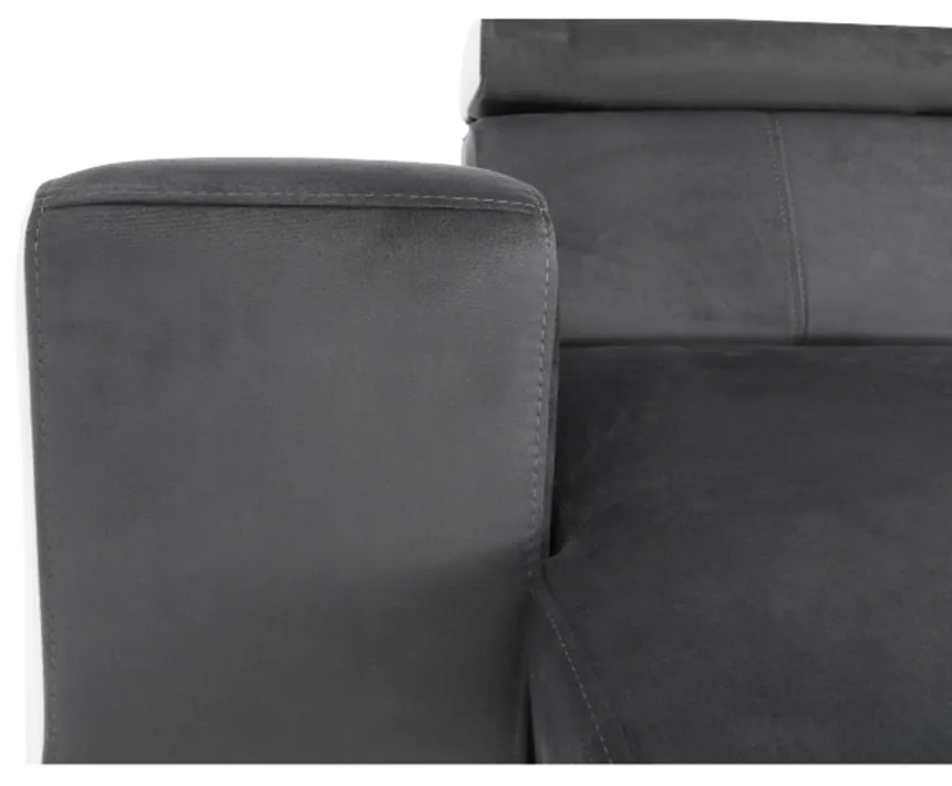 colţar în formă de U, piele ecologică albă/material textil gri, model stânga, KAMELIA