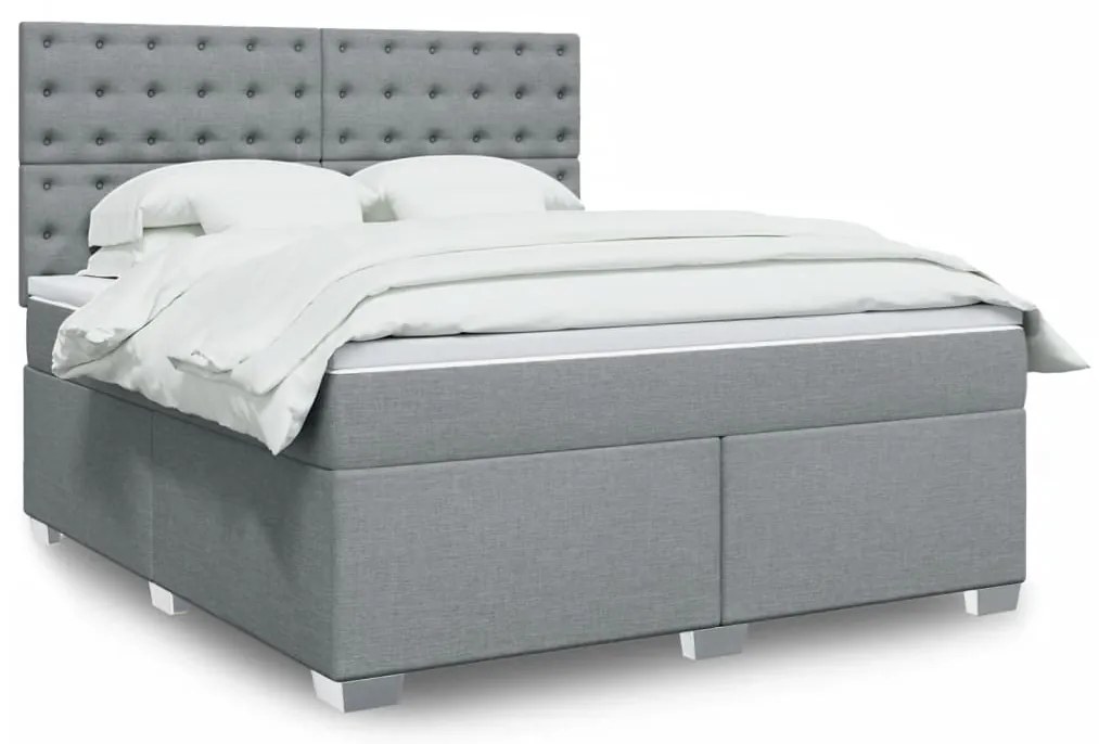 vidaXL Pat continental, gri deschis, 180x200 cm, material textil