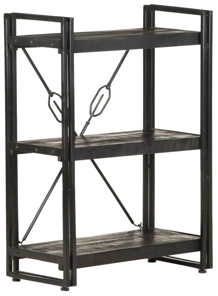 vidaXL Bibliotecă cu 3 rafturi, negru, 60x30x80 cm, lemn masiv mango