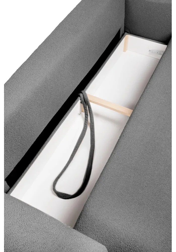 Canapea gri extensibilă cu tapițerie din țesătură bouclé 247 cm Quinoa – Bonami Selection
