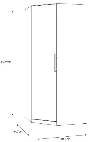 Dulap colțar MARO 94x213 cm, stejar artisan