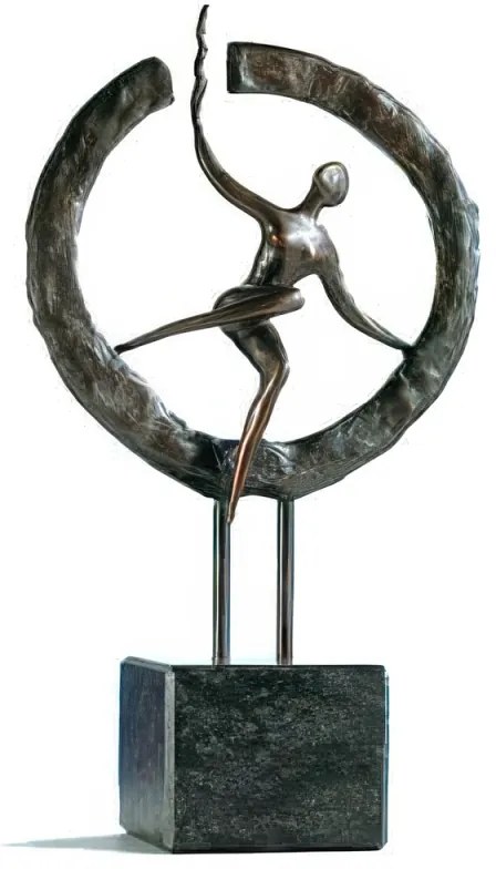 Statueta bronz masiv "Pas catre nou"