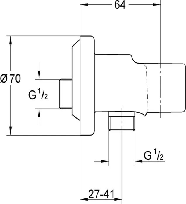 Set dus igiena intima Grohe Trigger Spray, cu baterie incastrata si furtun, crom - 129188